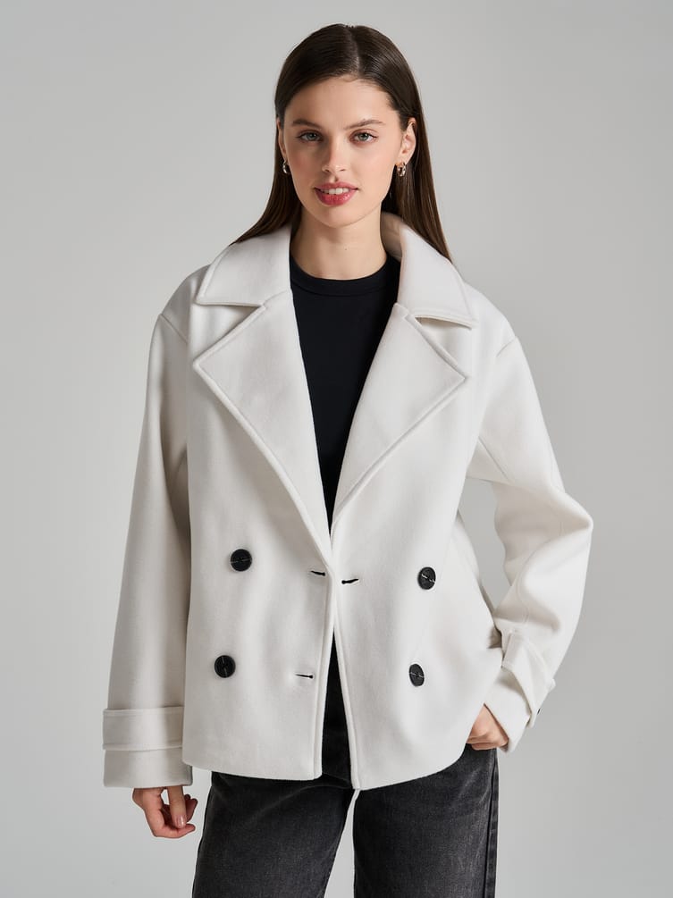 Пальто демисезонное двубортное