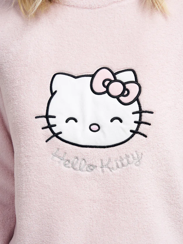 Плюшевая зимняя пижама с вышивкой Hello Kitty