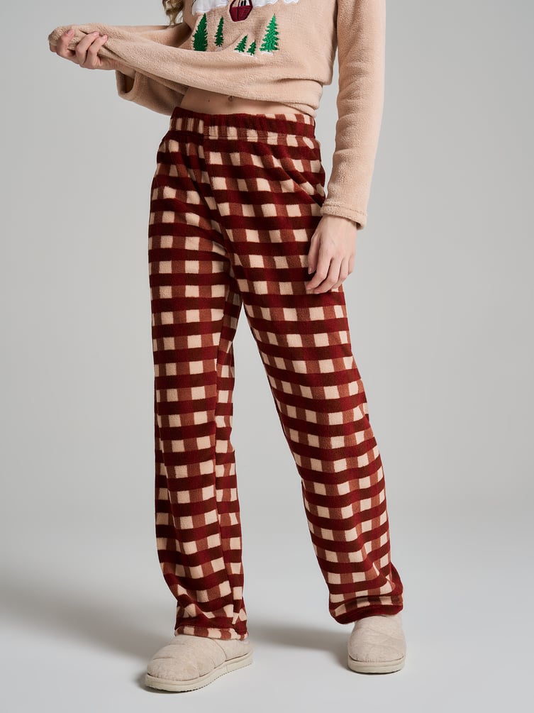 Пижама плюшевая с вышивкой и брюками