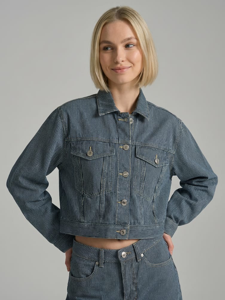 Куртка джинсовая в полоску