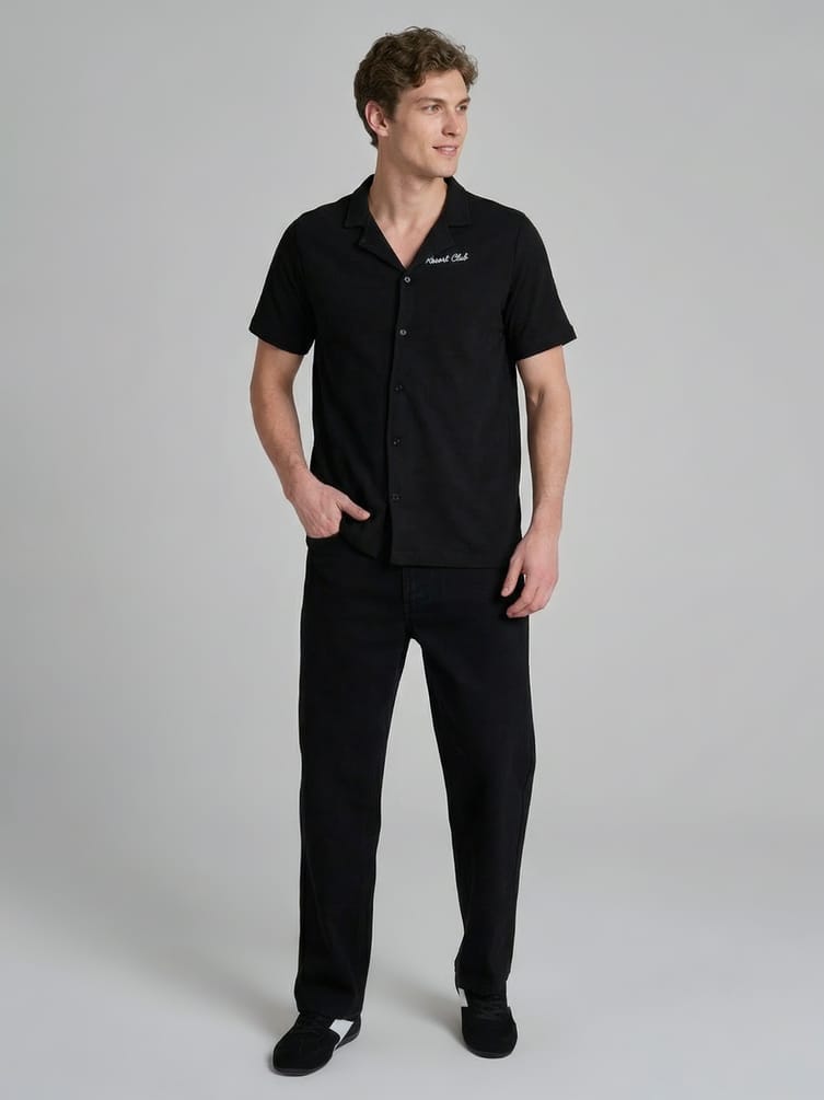 Рубашка с коротким рукавом и вышивкой