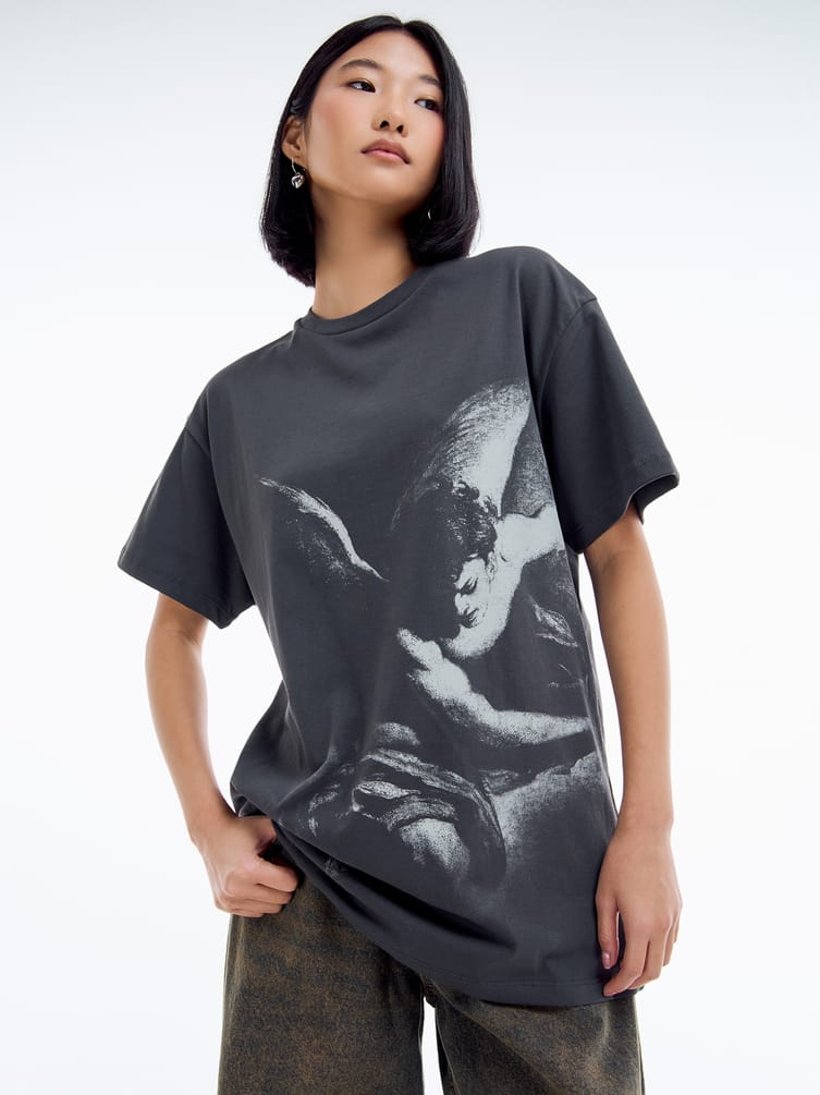 Футболка оверсайз с принтом