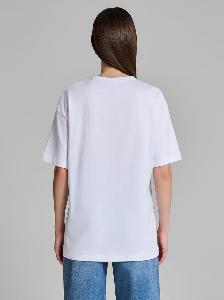 Футболка оверсайз с принтом Мы летим в дурку