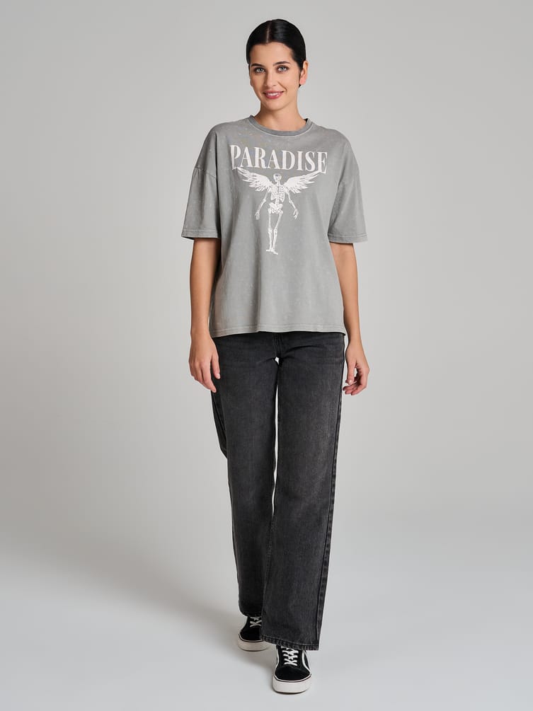 Хлопковая футболка оверсайз варенка с принтом