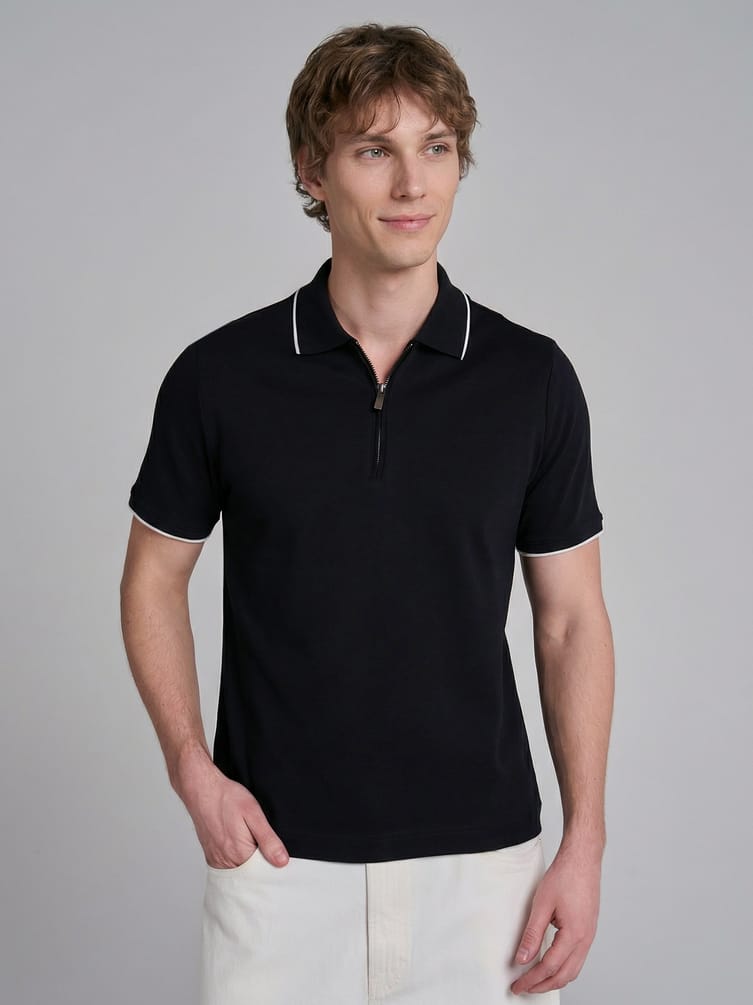 Поло хлопковое с коротким рукавом