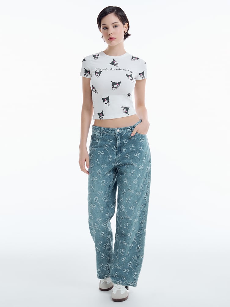 Приталенная футболка с принтом Kuromi