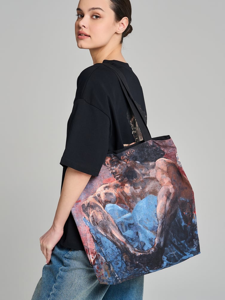 Сумка-шоппер с принтом картин Третьяковской галереи