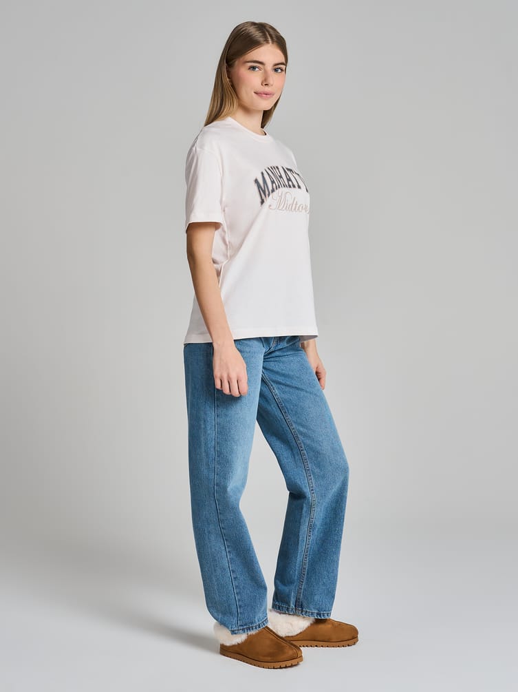 Хлопковая футболка оверсайз с надписью