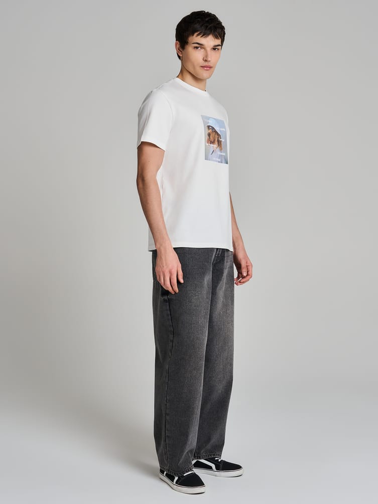 Футболка из хлопка с принтом собаки