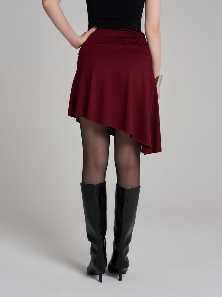 Мини юбка асимметричная с широким поясом