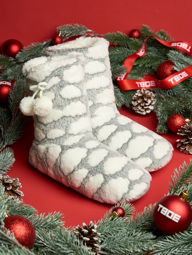 Плюшевые домашние сапожки чуни