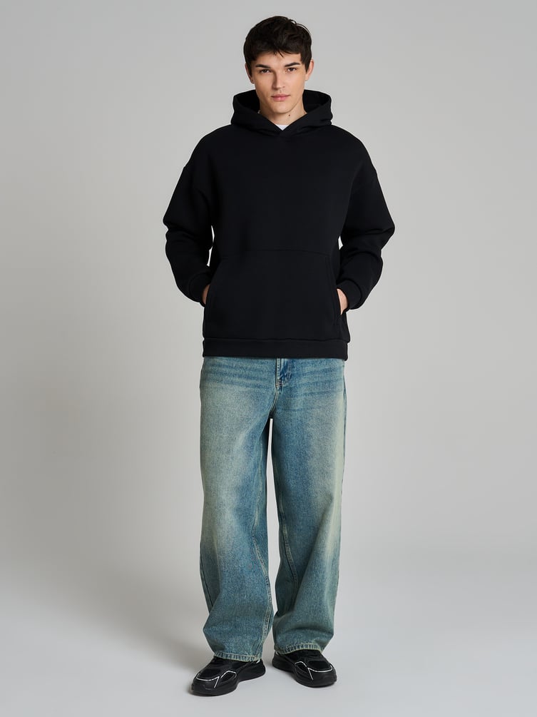 Худи оверсайз с капюшоном тёплое с начёсом