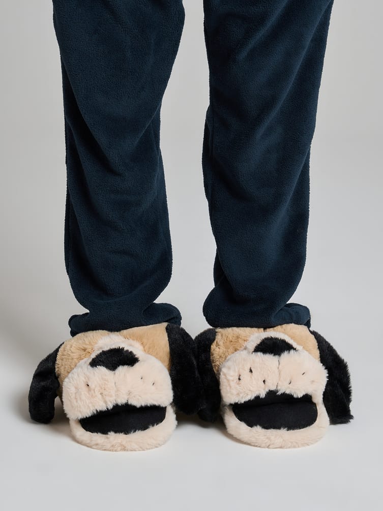 Плюшевые тапки собаки