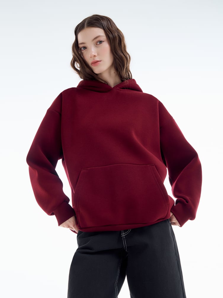 Утепленное худи оверсайз с начесом