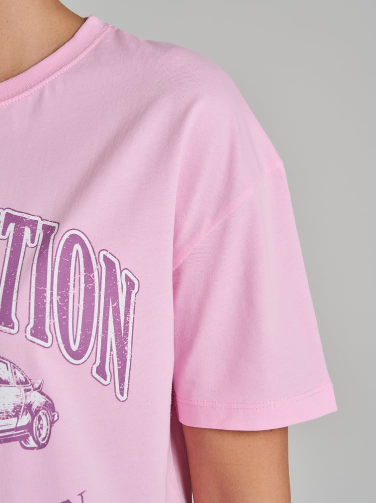 Футболка оверсайз с принтом ретро автомобиля