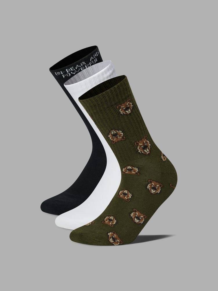 Носки - 3 пары высокие с принтом