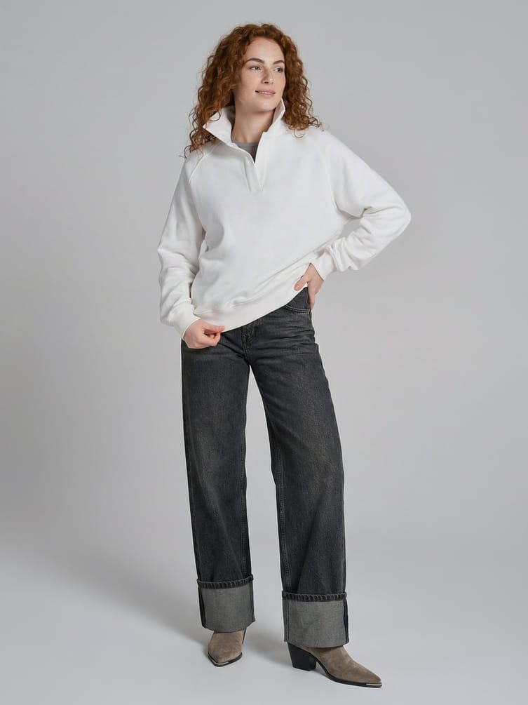 Свитшот-поло без начеса