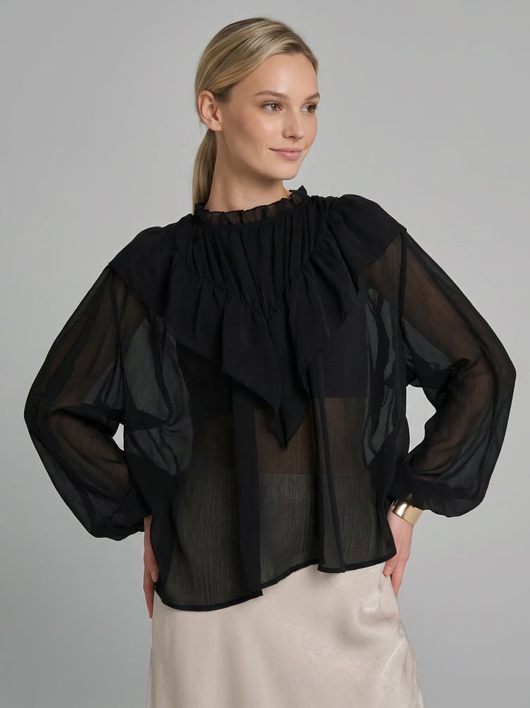 Блузка бохо с рюшами