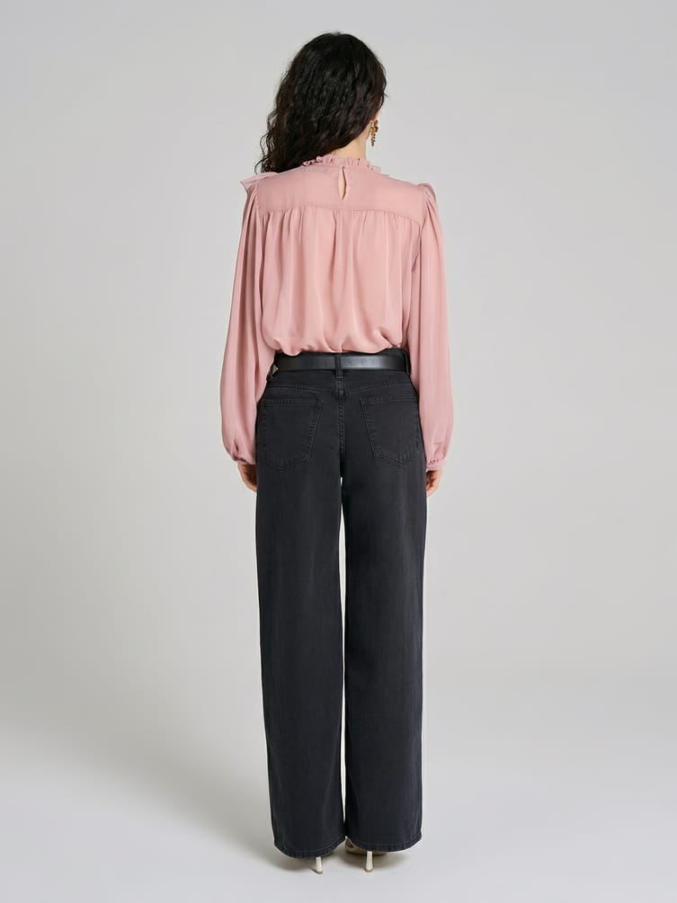 Джинсы багги с вареным эффектом