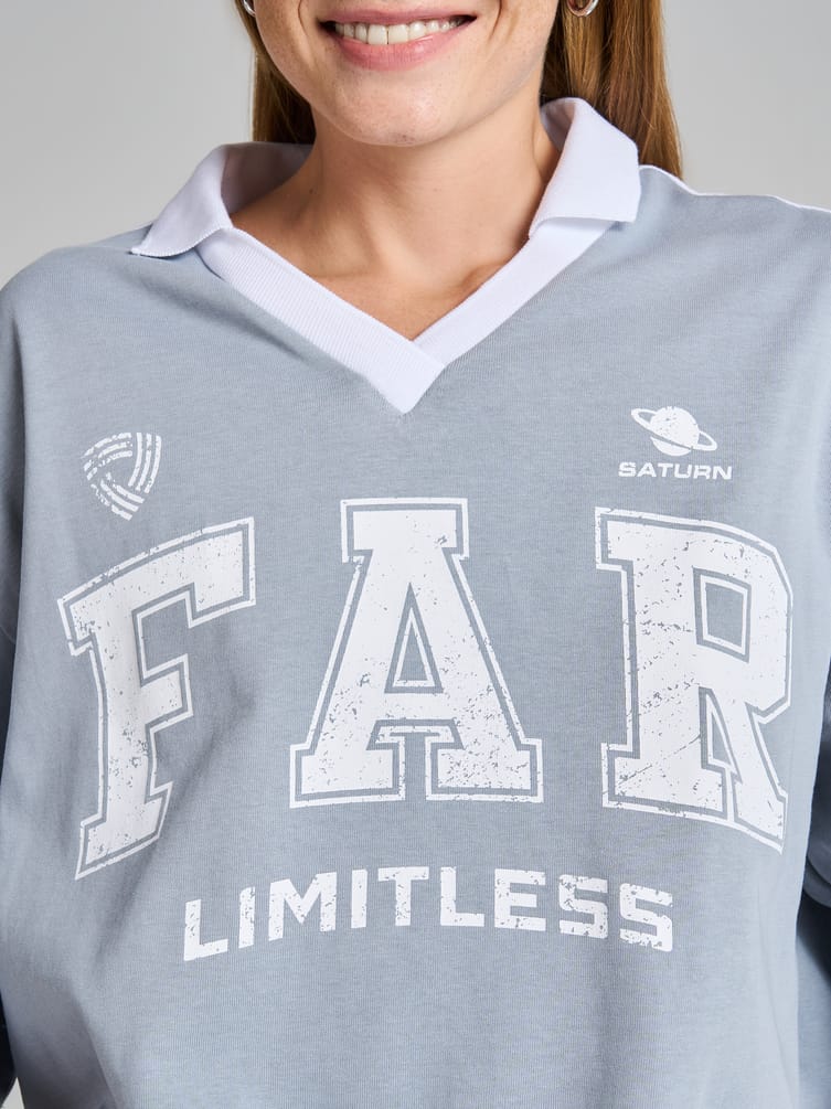 Футболка-поло оверсайз с надписью