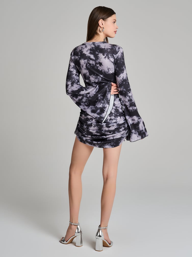 Платье лапша с завязками и драпировкой