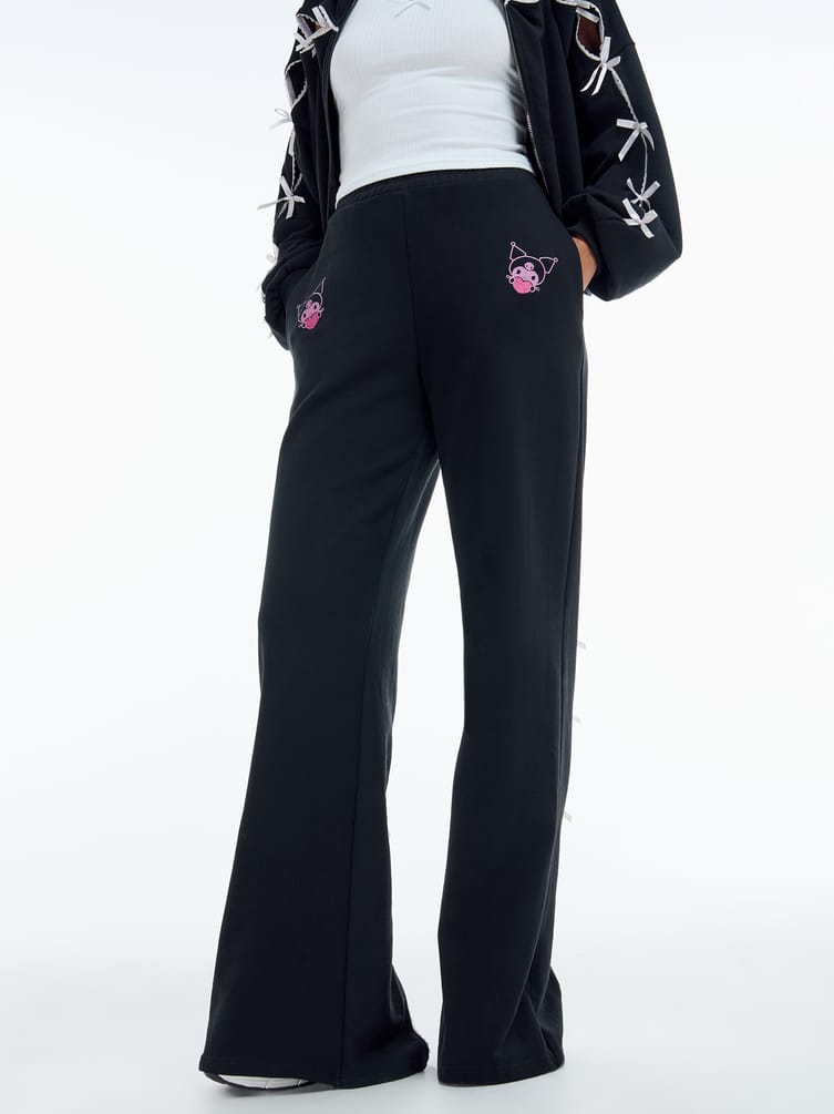 Брюки с принтом Kuromi и разрезами