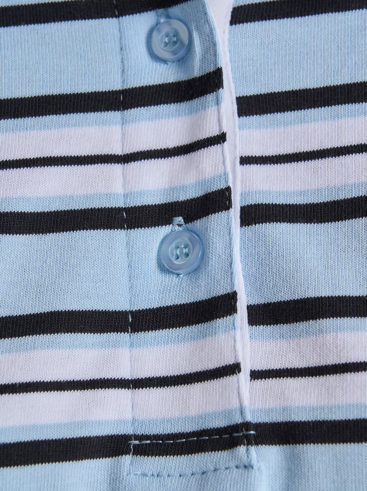 Поло полосатое оверсайз с длинным рукавом