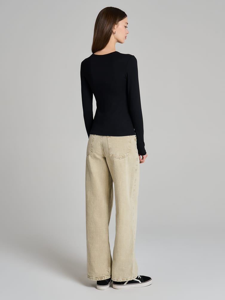 Лонгслив облегающий с принтом