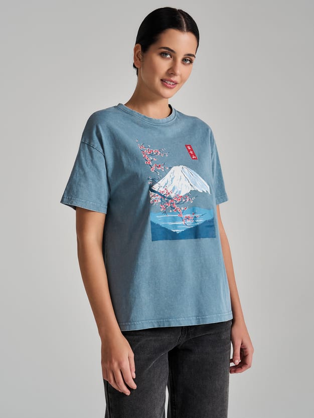 Хлопковая футболка варенка с принтом