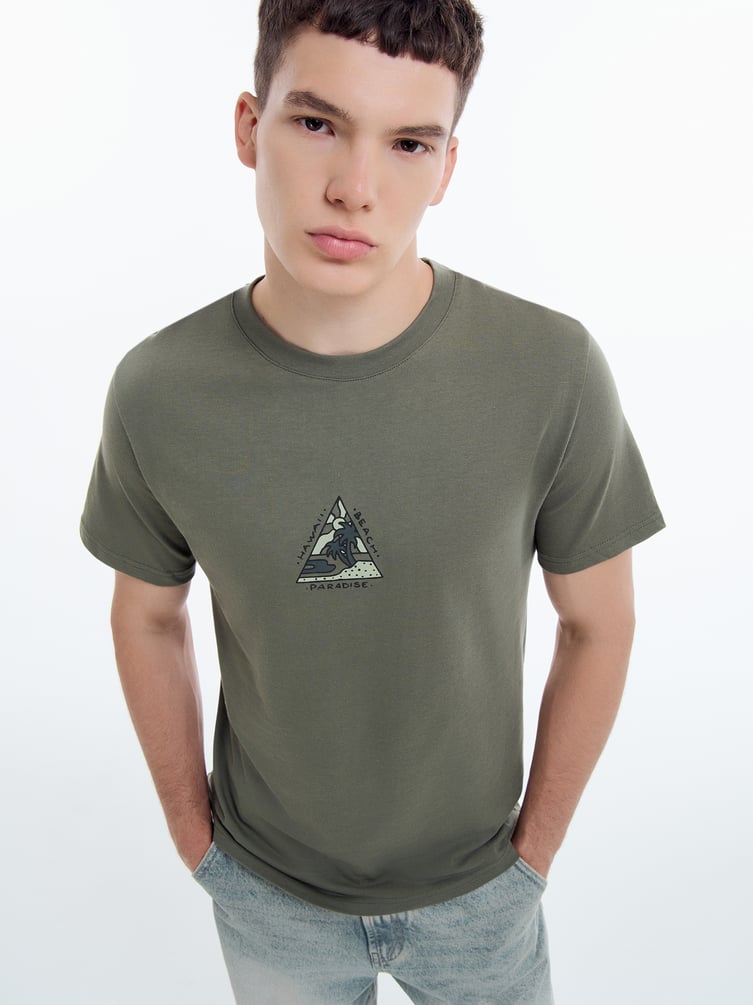 Хлопковая футболка с коротким рукавом