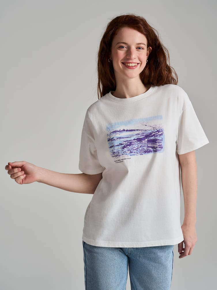 Футболка из хлопка с японским принтом