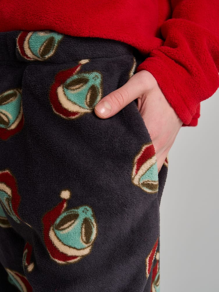 Новогодняя плюшевая пижама с вышивкой