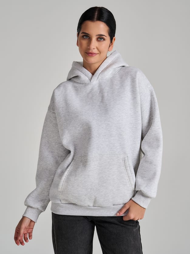 Утепленное худи оверсайз с начесом