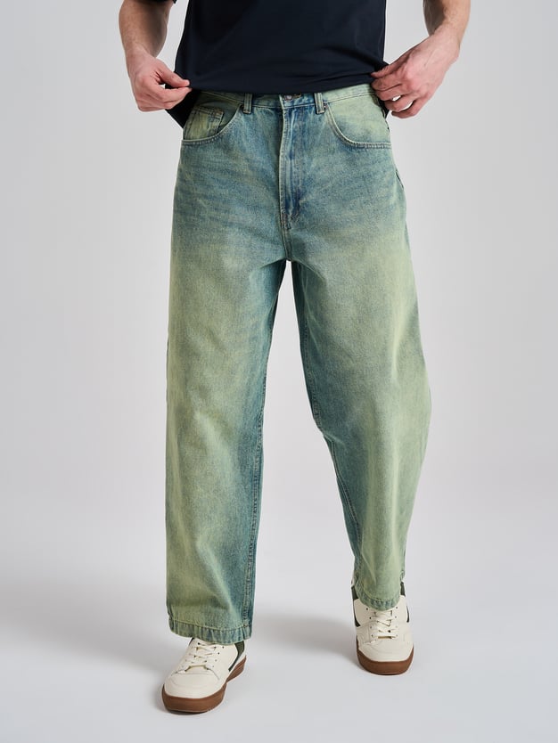 Джинсы широкие багги