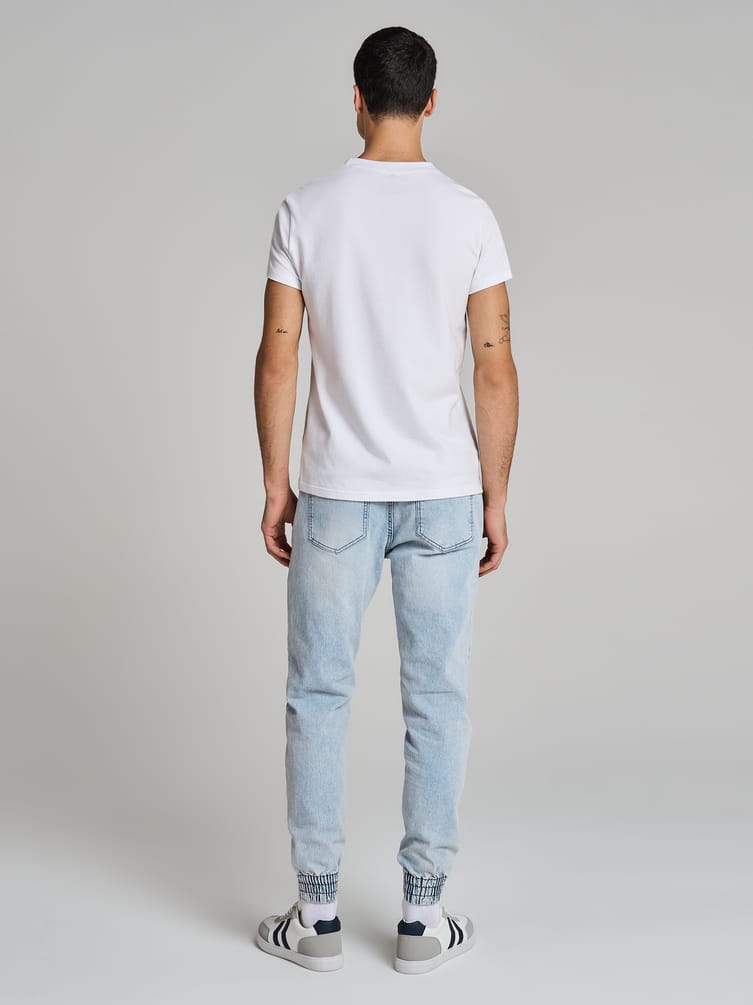 Джинсы джоггеры на резинке