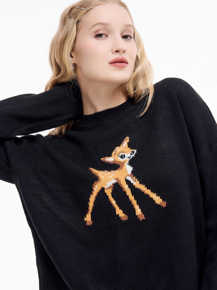 Джемпер трикотажный с принтом