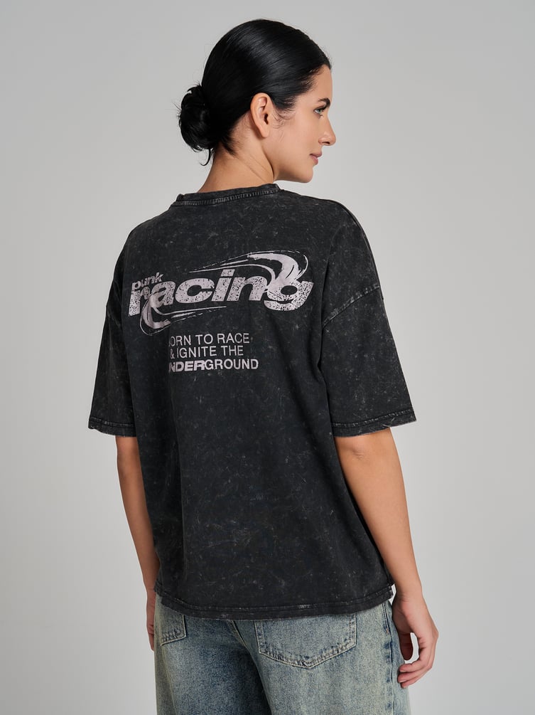 Футболка варенка оверсайз с надписью на спине