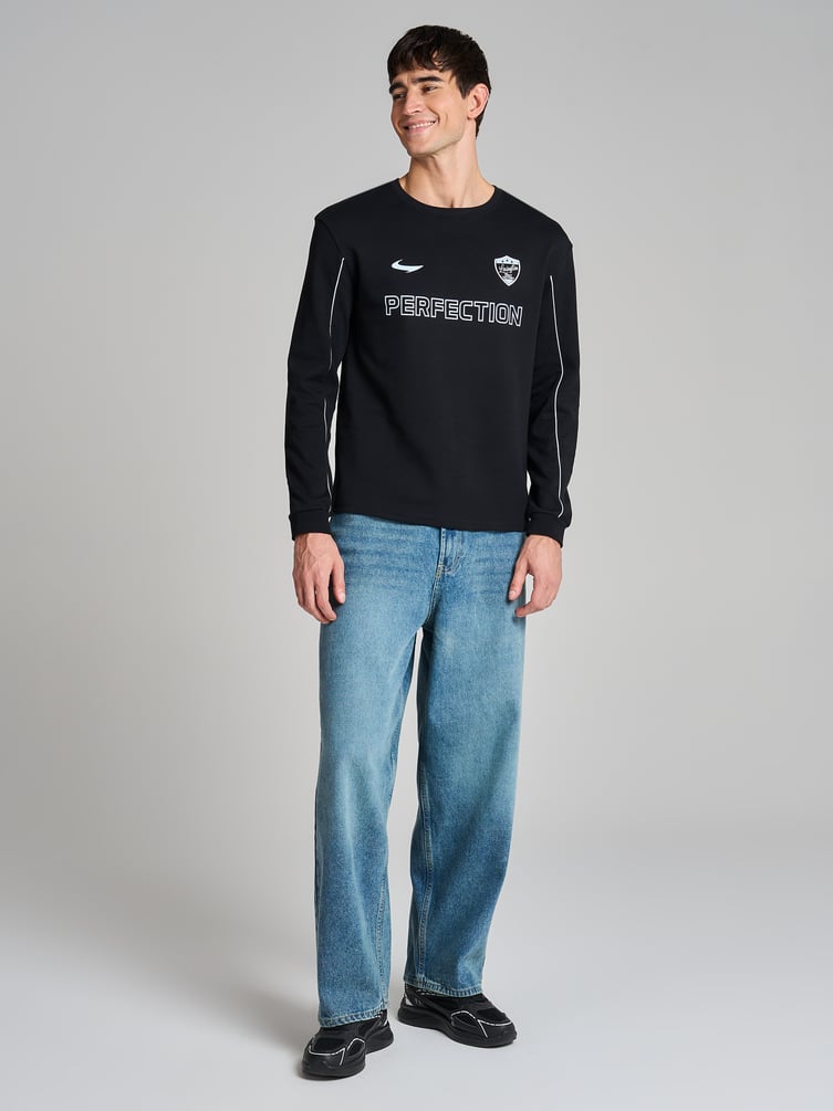 Лонгслив из хлопка с надписью Perfection