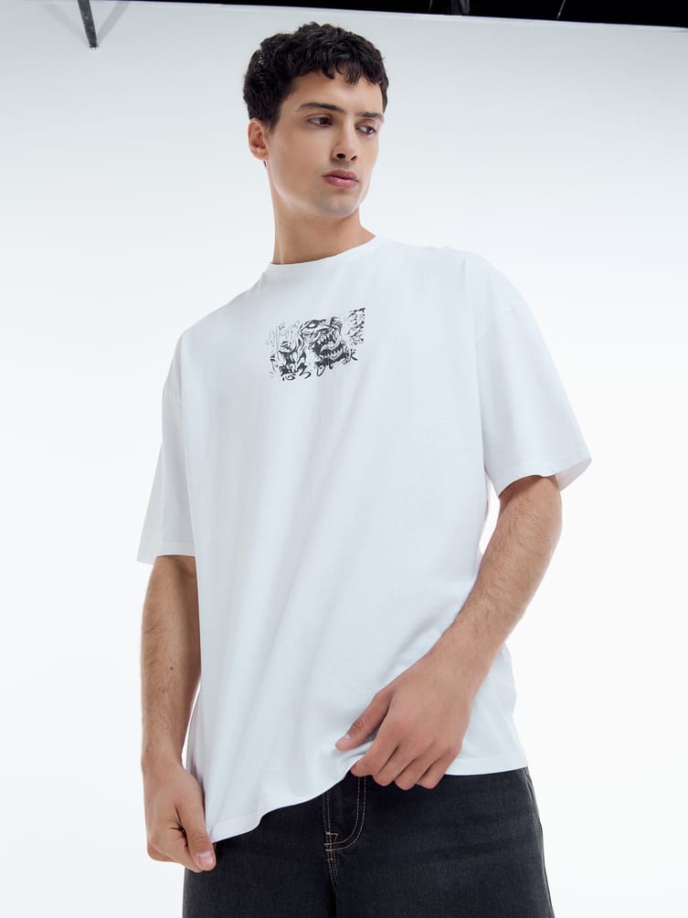 Футболка с принтом аниме монстра