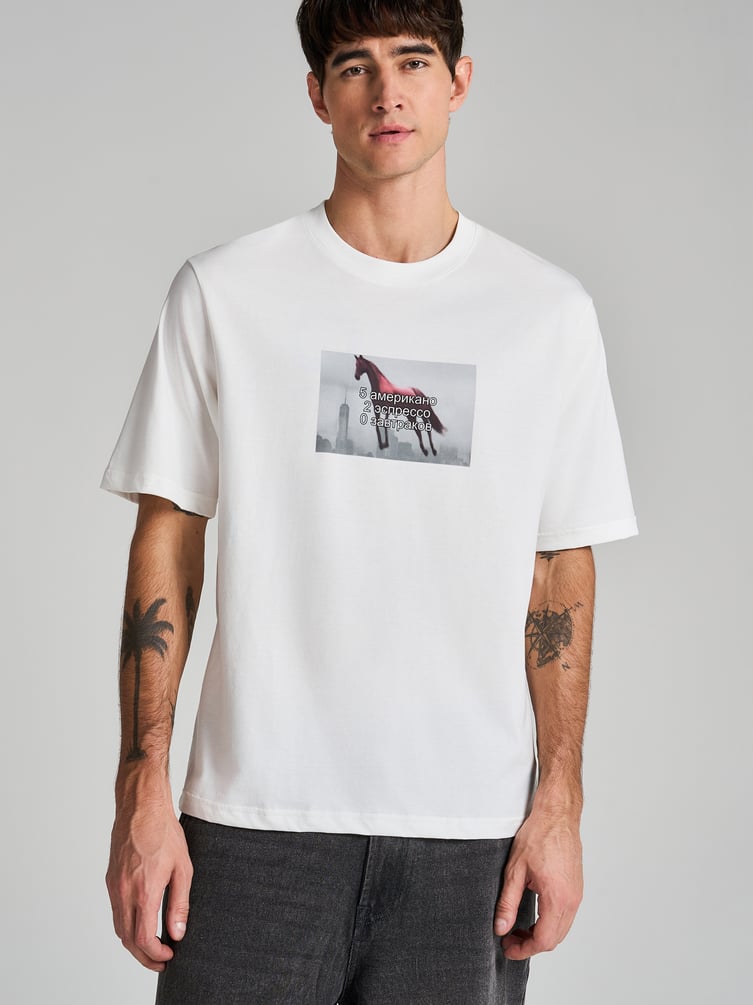 Футболка из хлопка с принтом
