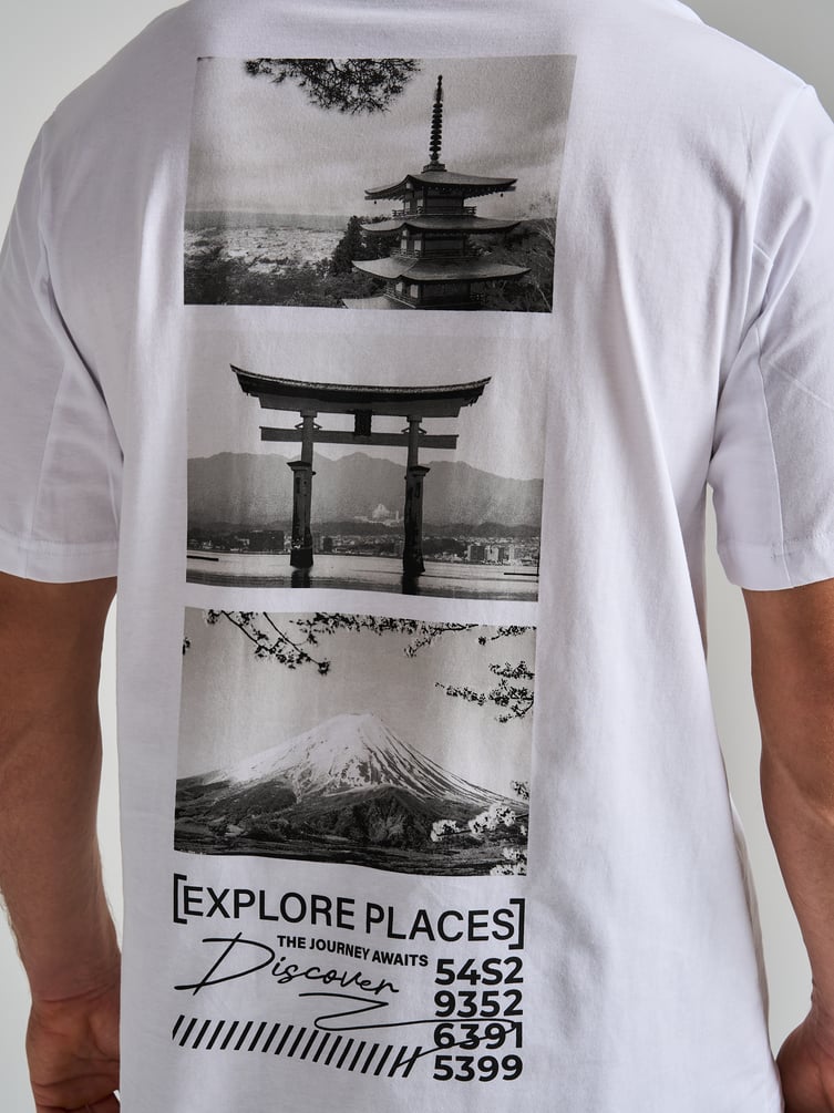 Футболка с японским принтом на спине