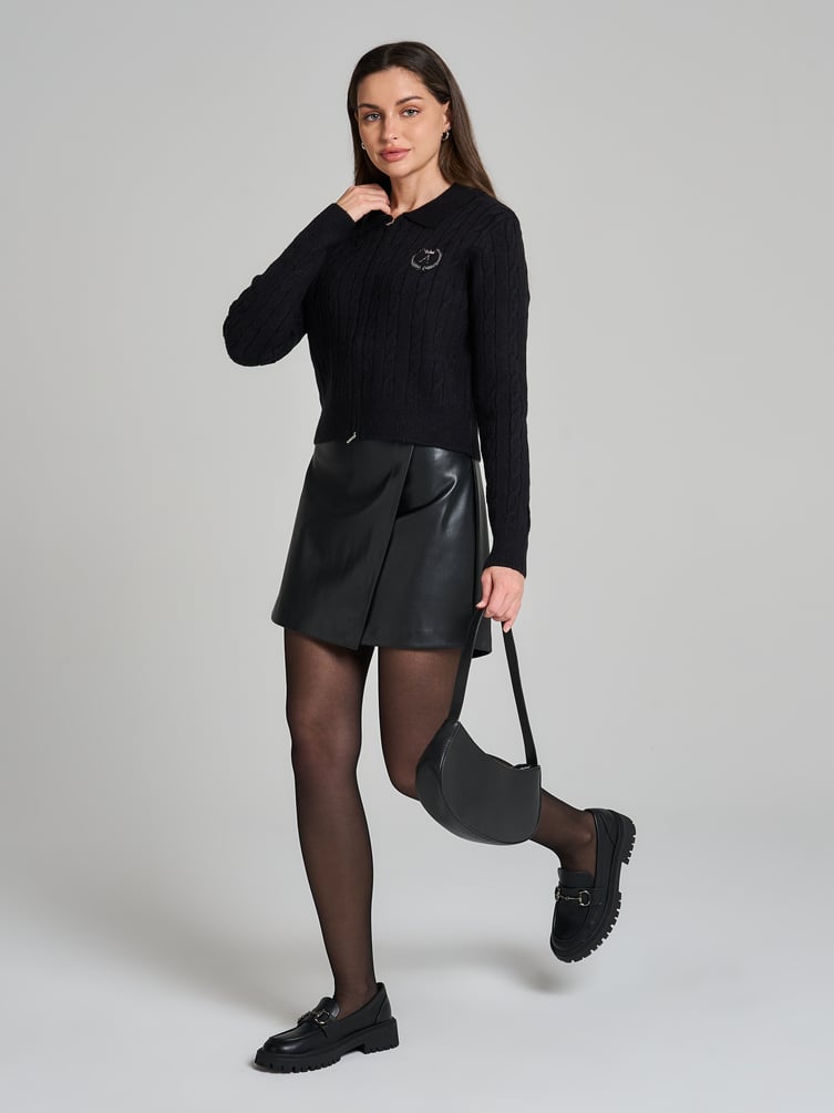 Кардиган на молнии с вышивкой