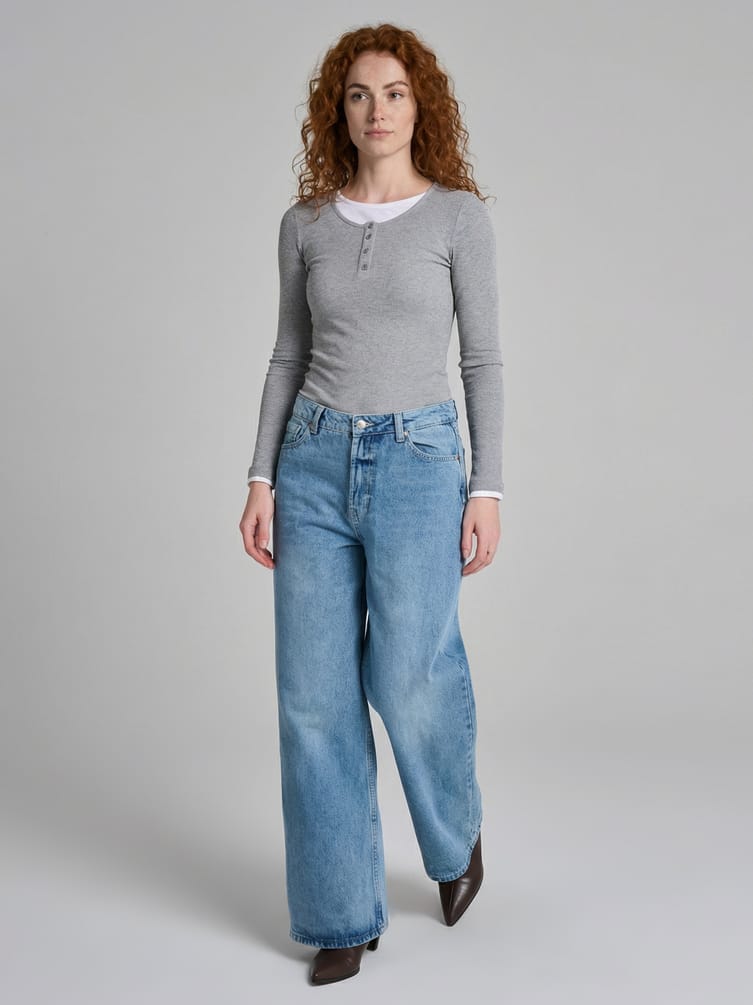 Джинсы Baggy с винтажной стиркой