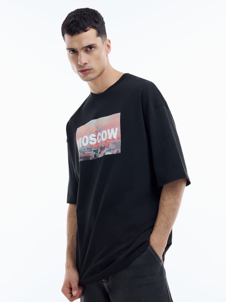 Футболка оверсайз с принтом Москва