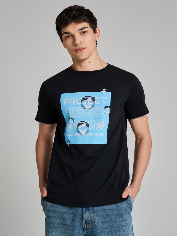 Футболка из хлопка с принтом