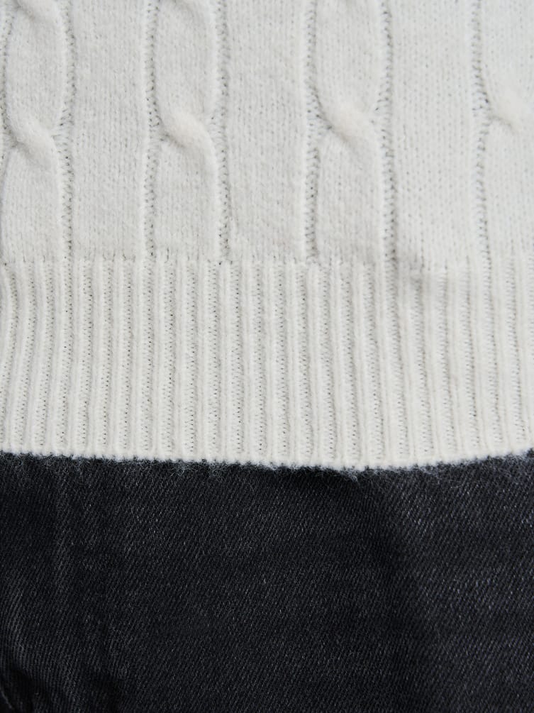 Свитер-поло вязаный с полузамком молния