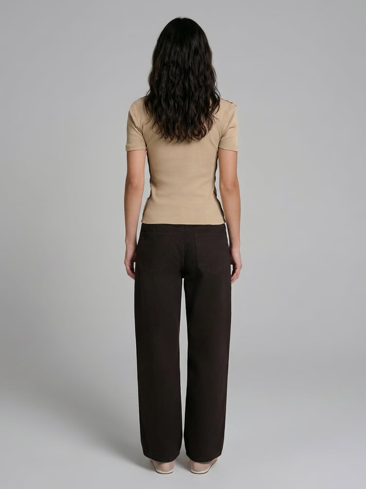 Джинсы широкие укороченные