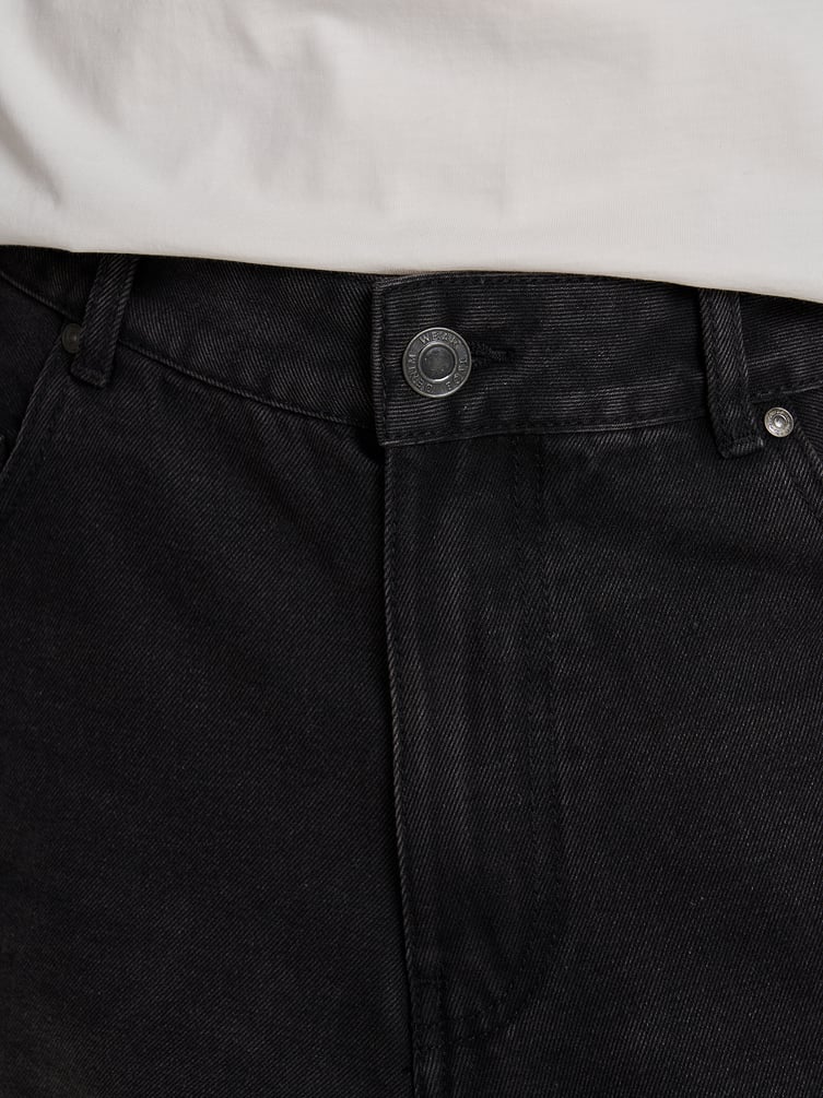 Джинсы багги широкие с вареный эффектом