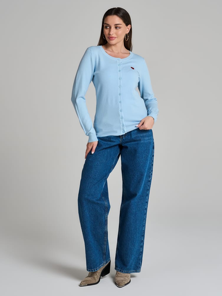 Кардиган на пуговицах с вышивкой