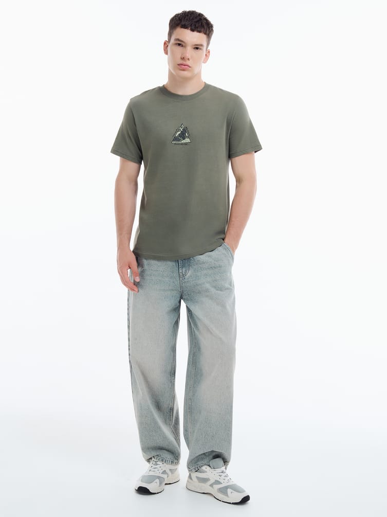 Хлопковая футболка с коротким рукавом